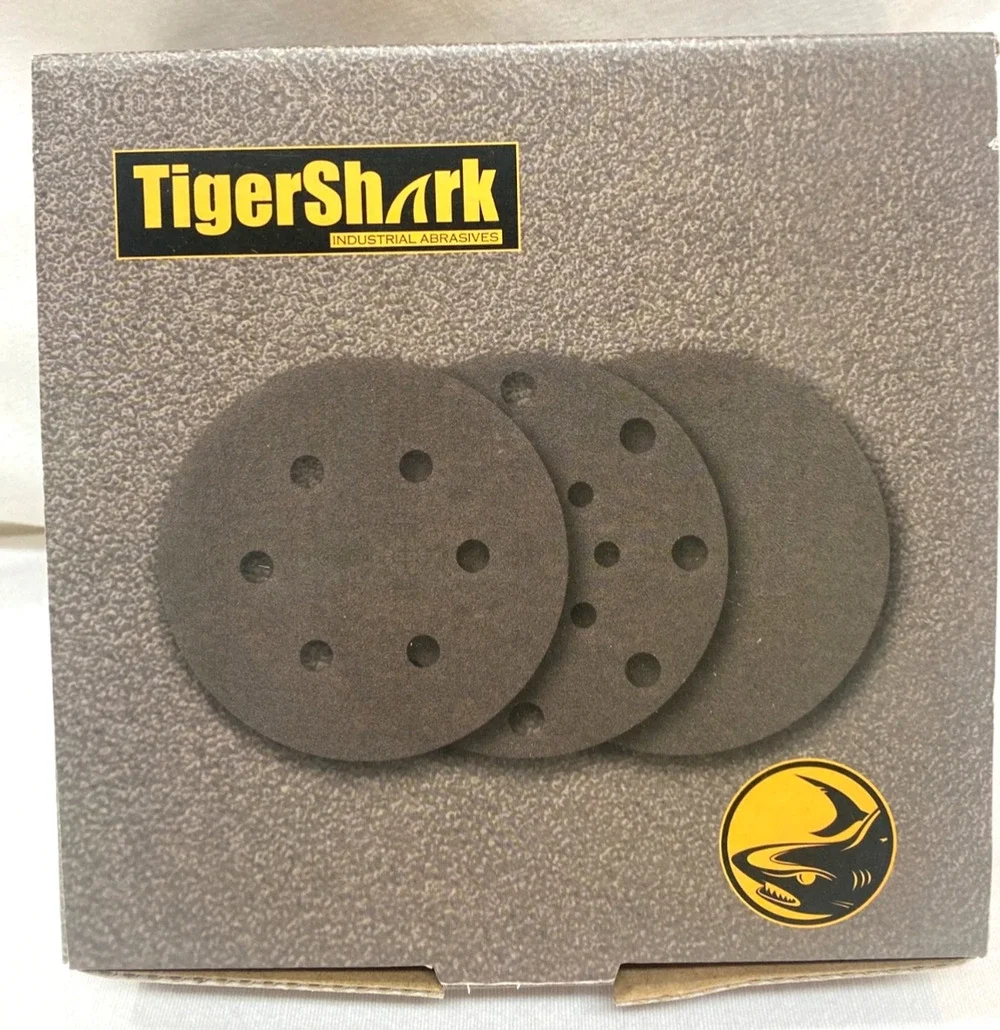 Sanding Disc Tiger Shark 6” / 6 Hole 80/100/120/150/220 Grit 50 Pieces